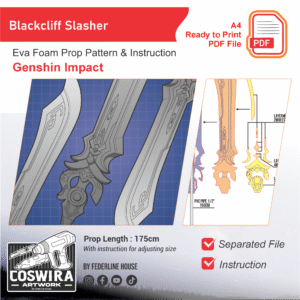 Blackcliff Slasher Prop Pattern Template – EVA Foam Pattern for Cosplay & DIY Builds Inspired by Genshin Impact