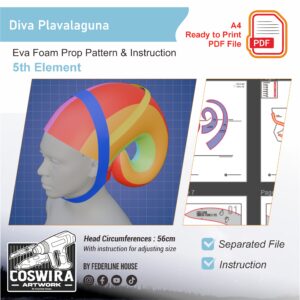 Diva Plavalaguna Diva Plavalaguna Headpiece Pattern Template – EVA Foam Pattern for Cosplay & DIY Builds Inspired by The Fifth Element
