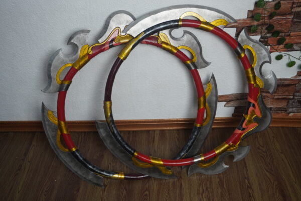 Crimson Orchid Dual Blade Dynasty Warriors Origins for Sun Shangxiang Cosplay EVA Foam Prop for Costume or Wall Decoration