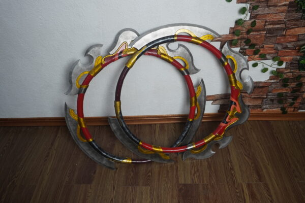 Crimson Orchid Dual Blade Dynasty Warriors Origins for Sun Shangxiang Cosplay EVA Foam Prop for Costume or Wall Decoration