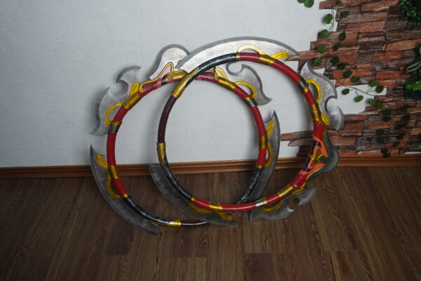 Crimson Orchid Dual Blade Dynasty Warriors Origins for Sun Shangxiang Cosplay EVA Foam Prop for Costume or Wall Decoration