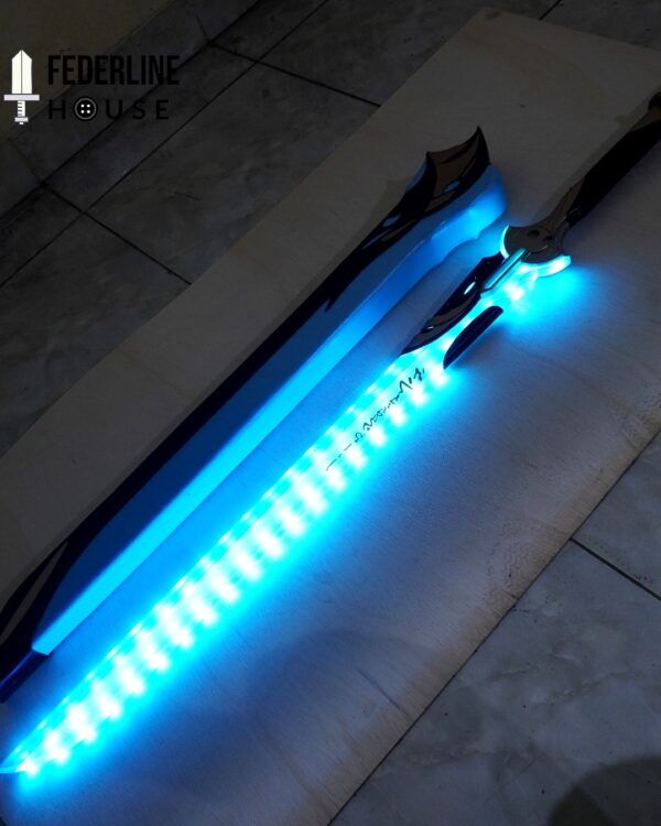 Emerald Of Genesis LED Sword Wuthering Waves for Rover Cosplay EVA Foam Prop for Costume or Wall Decoration