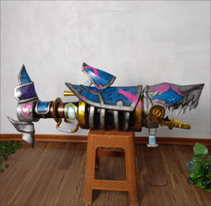 Fishbones Rocket Launcher Arcane League of Legends for Jinx Cosplay EVA Foam Prop for Costume or Wall Decoration