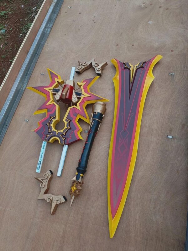 Mavuika Claymore Thousand Blazing Suns Genshin Impact for Cosplay or Wall Decoration