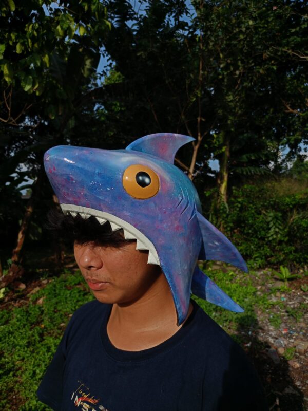 Basic Shark Hat Free Fire Cosplay EVA Foam Prop for Costume or Wall Decoration